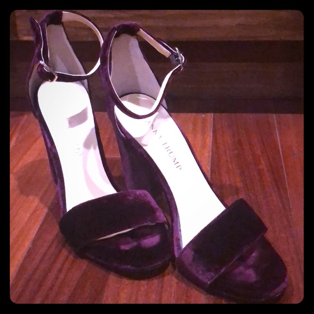 Ivanka Trump Wine Velvet Heels